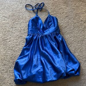 Jessica McClintock Blue Halter Dress